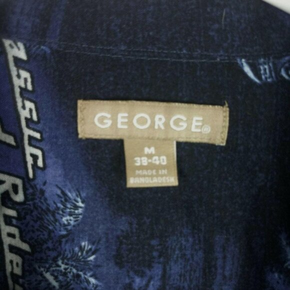 Classic Car Short Sleeve Button Up Shirt Medium Blue Classic Wave Rider AOP - Picture 4 of 6